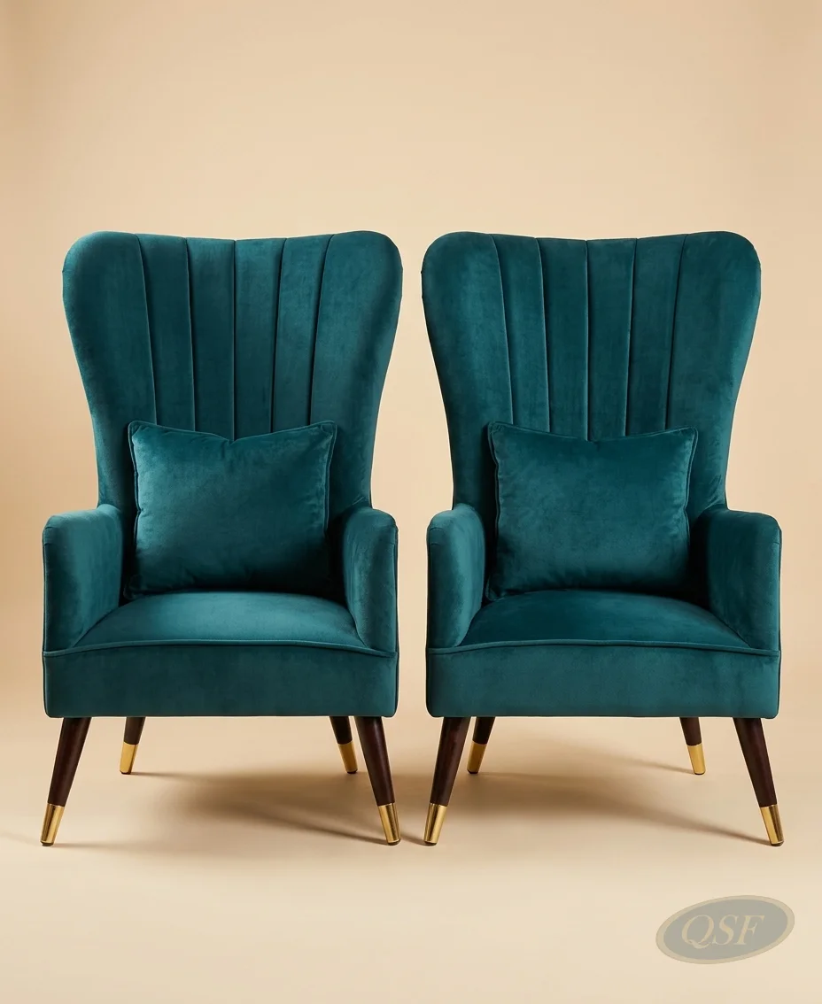 The Aurelia Teal Velvet Armchair