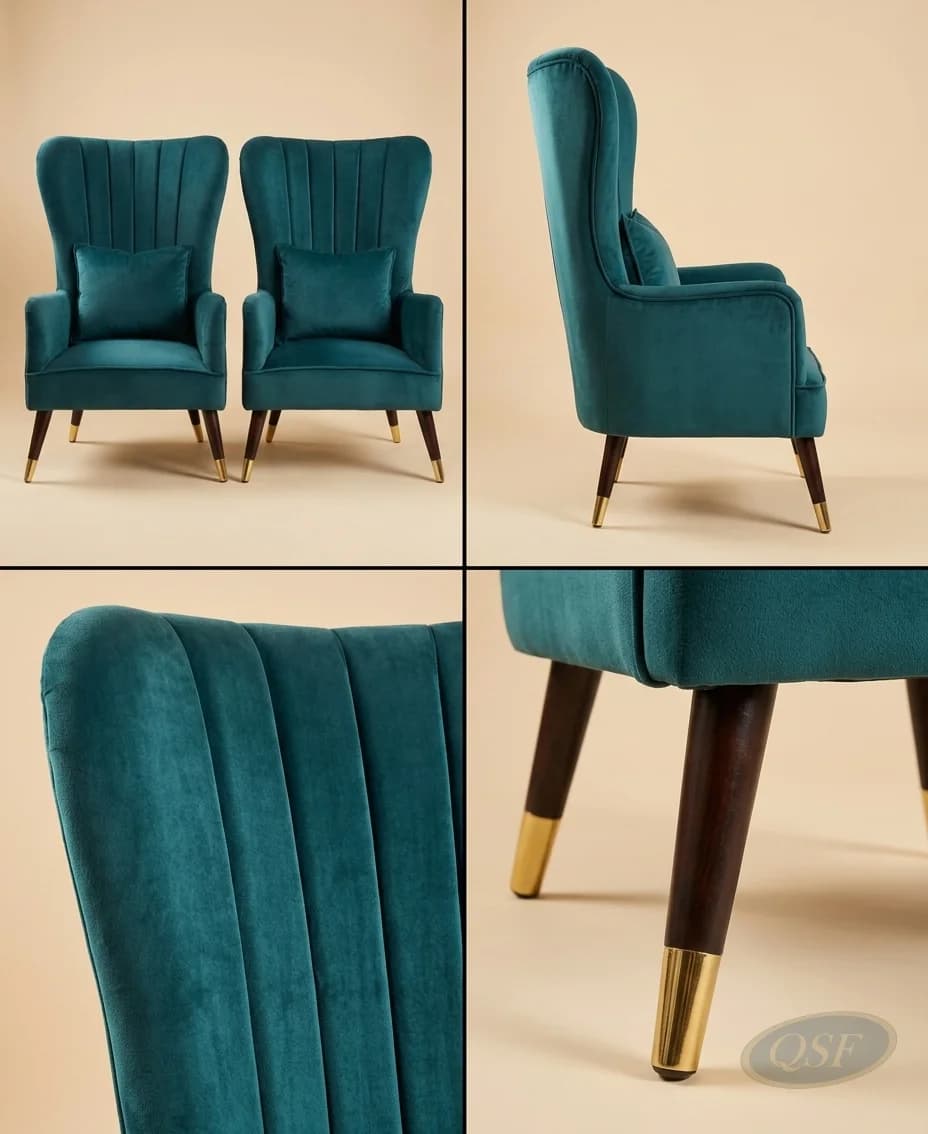 The Aurelia Teal Velvet Armchair
