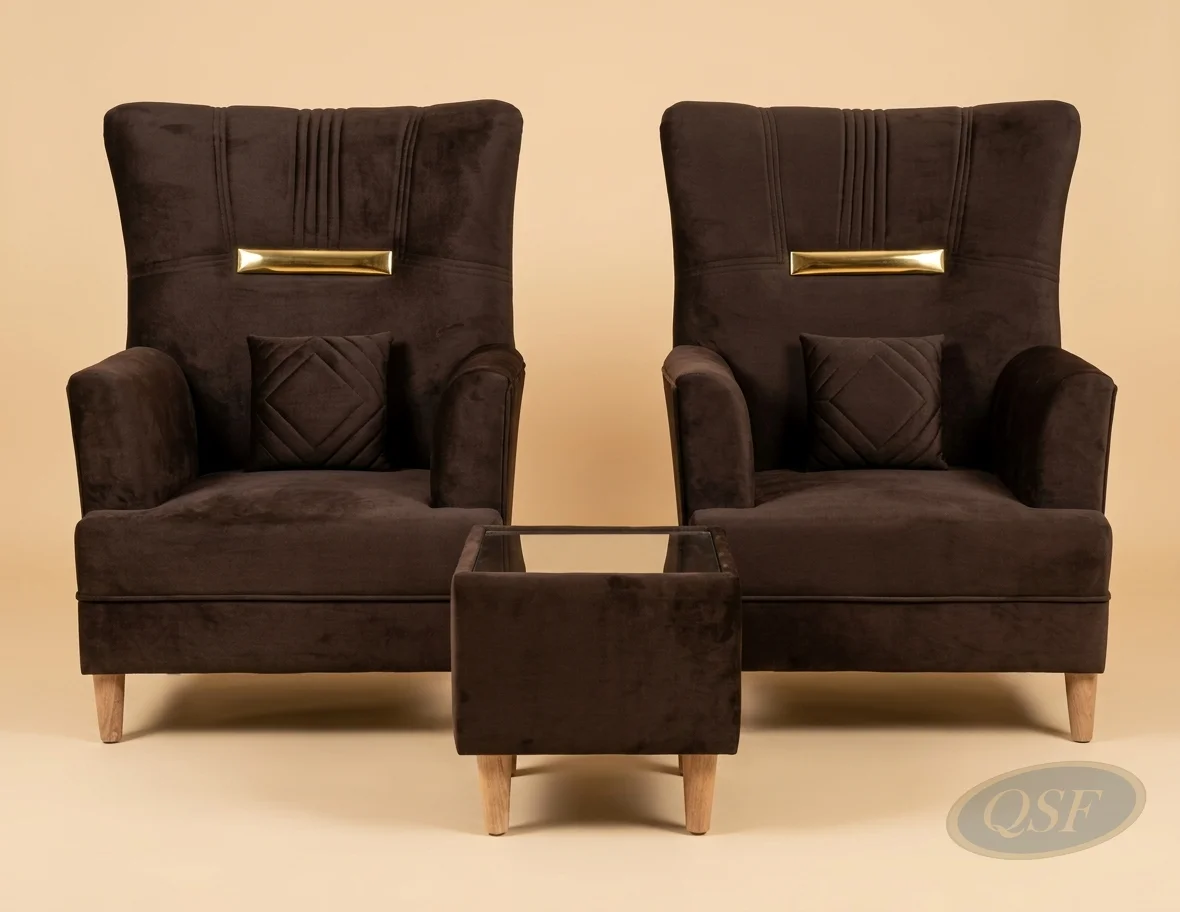 The Sovereign Chocolate Velvet Armchair - Image 1