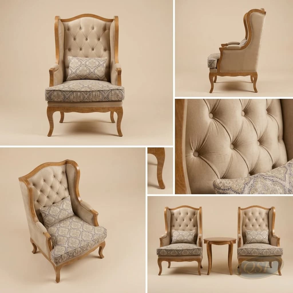 The Aurelia Tufted Wing Chair