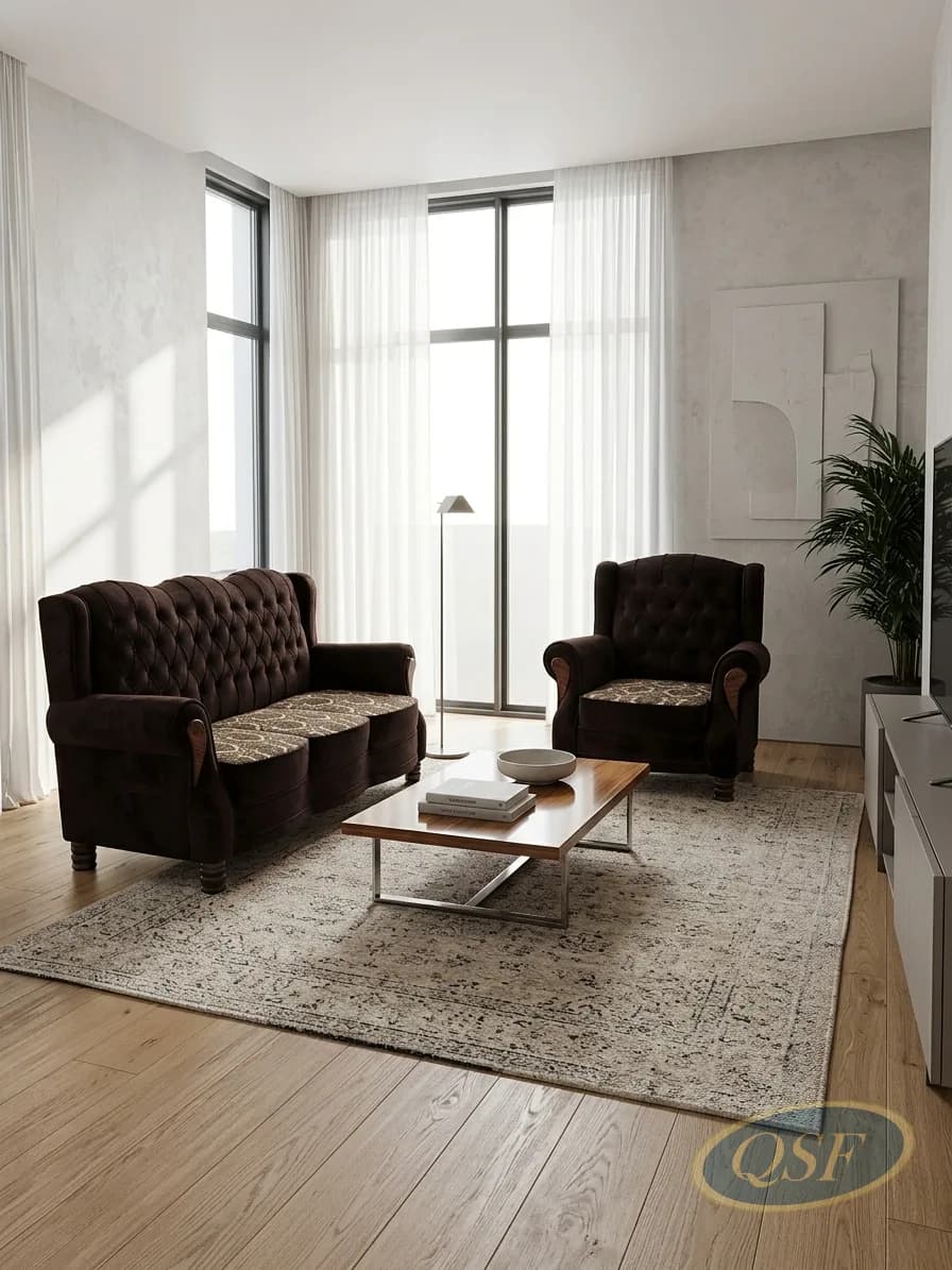 Burnished Gold Silk Sofa