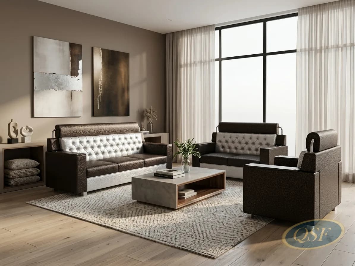 Charcoal Wool Blend Sofa Edition 2