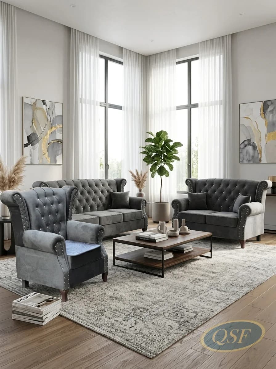 Burgundy Leather Captain Sofa Edition 2