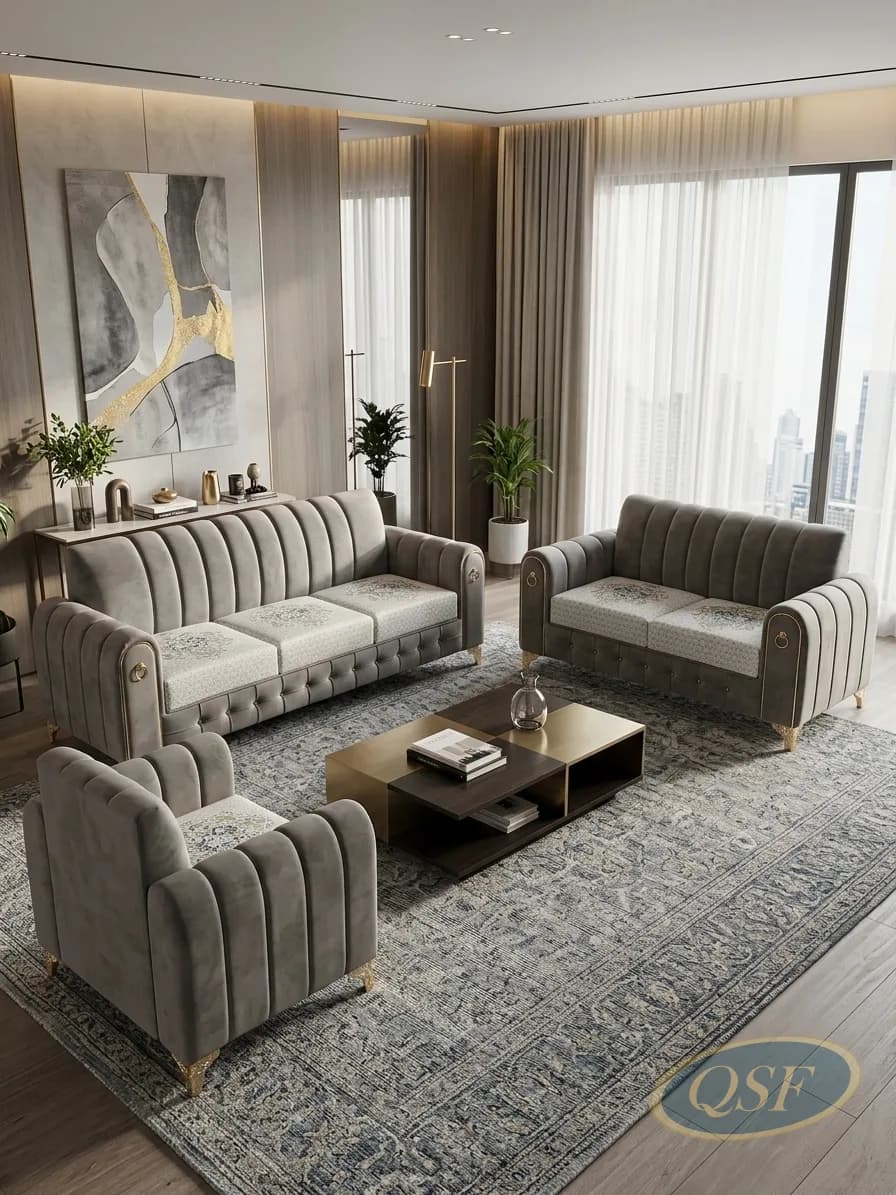 Velvet Aurora Curved Sofa
