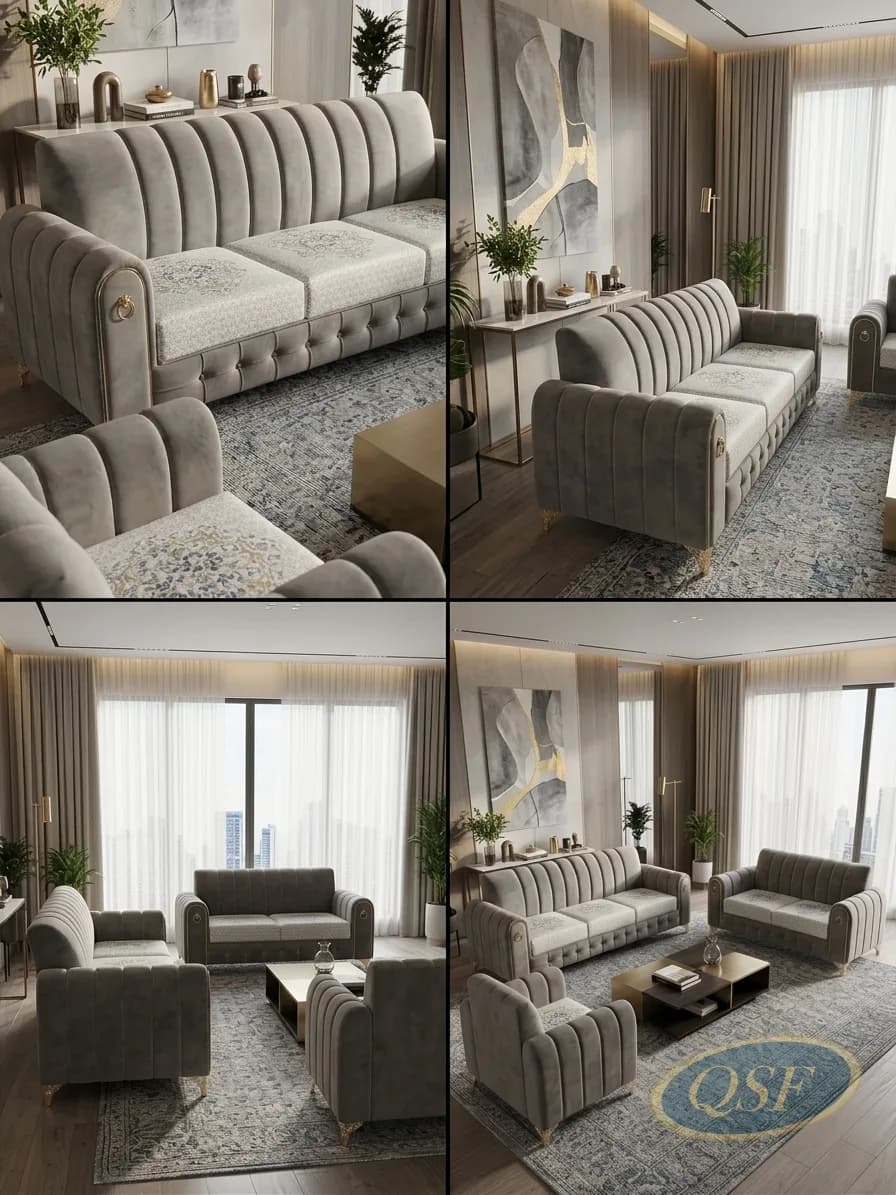 Velvet Aurora Curved Sofa - View 2
