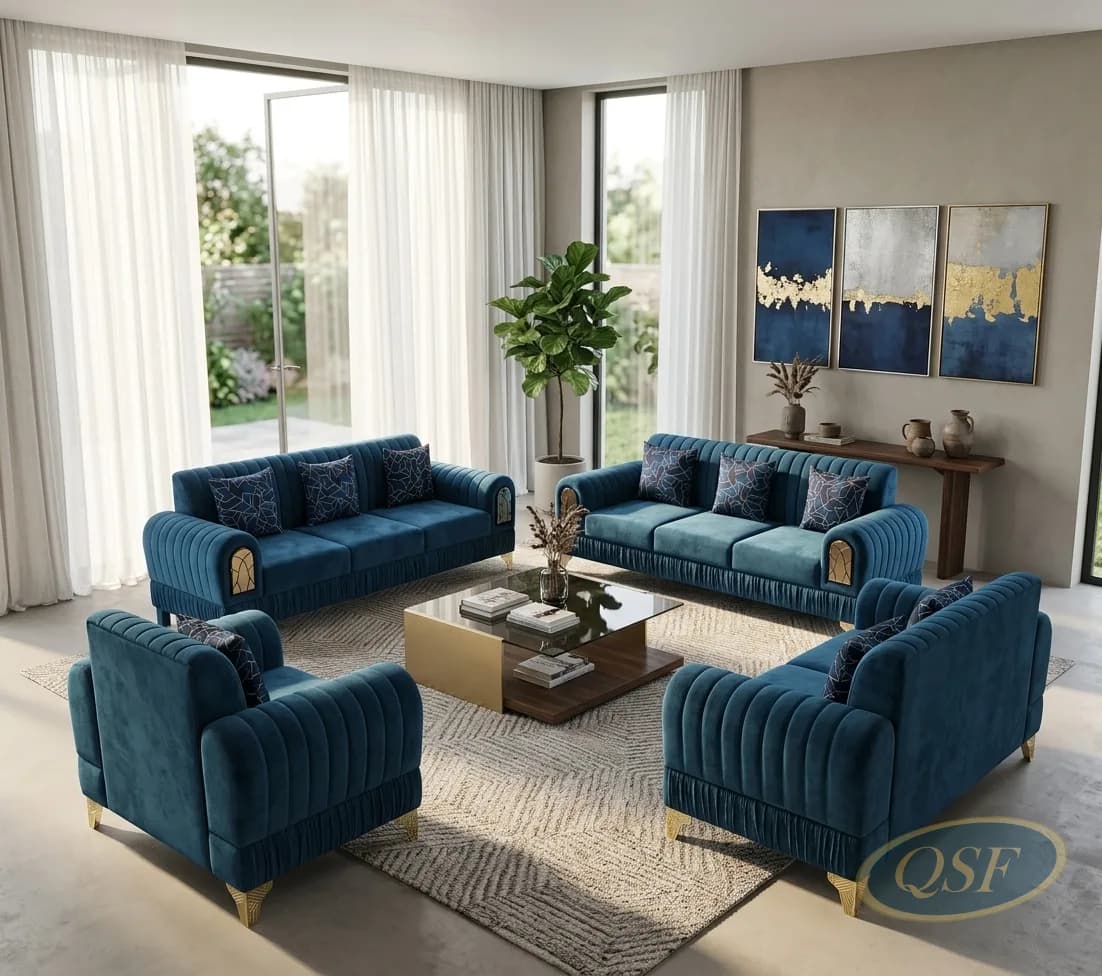 Navy Stripe Nautical Sofa Edition 2