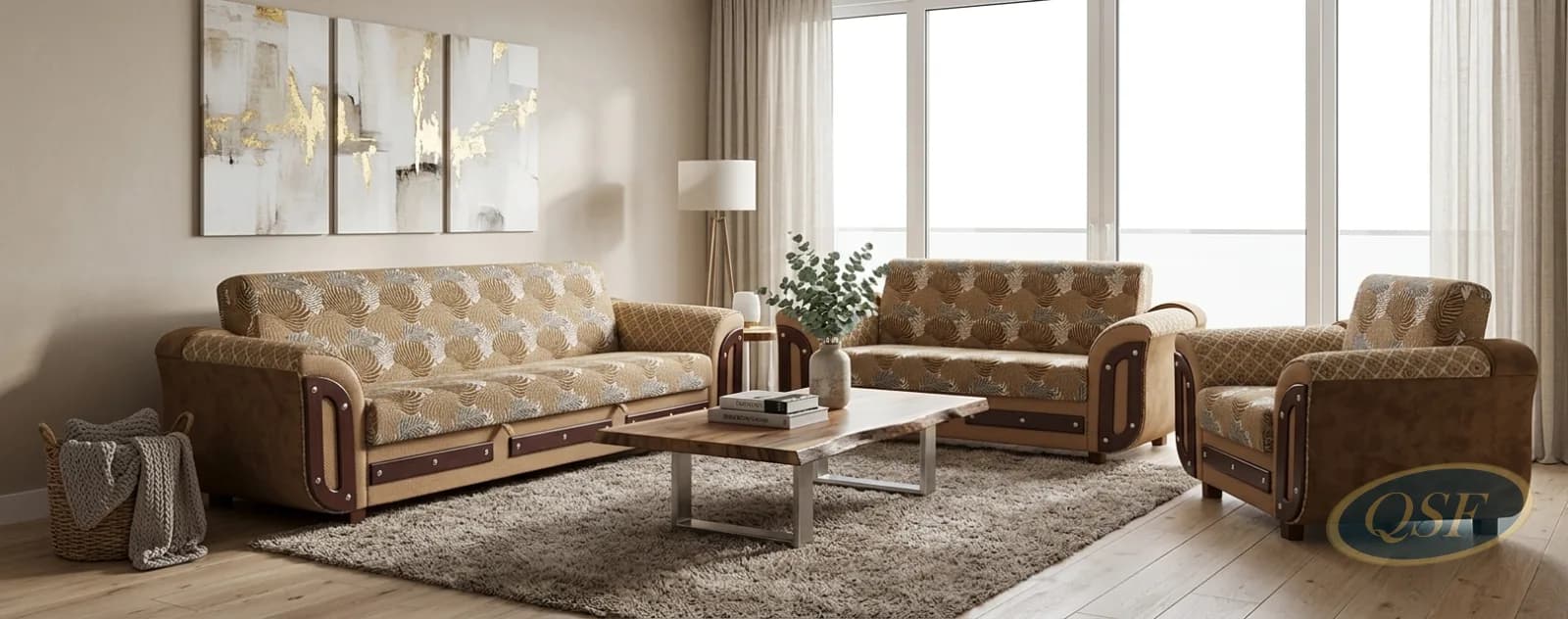Taupe Belgian Linen Sofa Edition 2