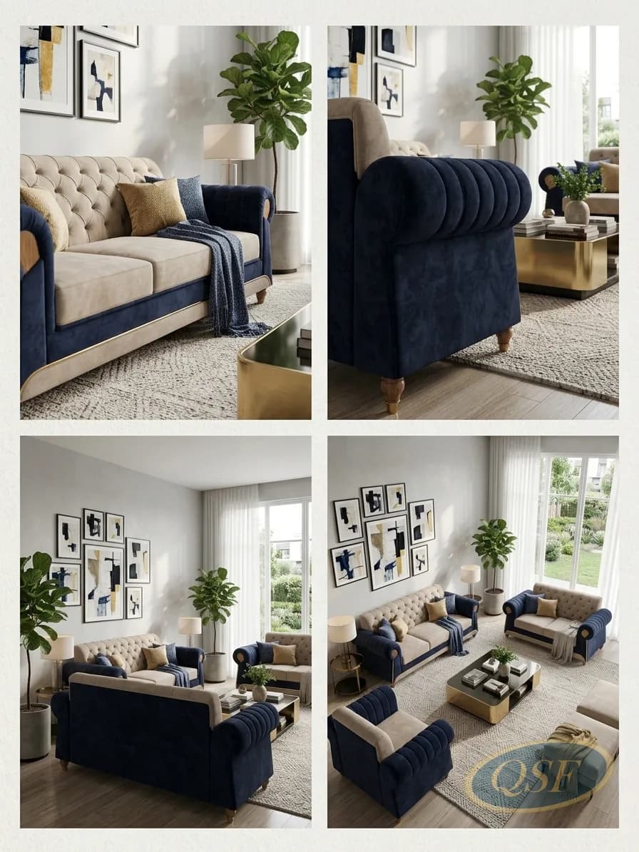 Noble Scrollarm Classic Sofa - View 2