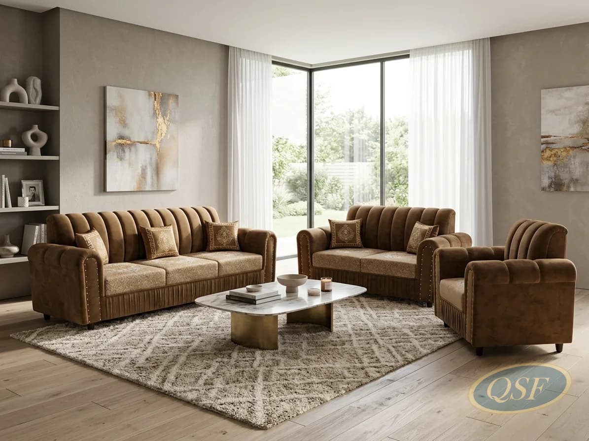 Olive Suede Mid-Century Sofa Edition 2