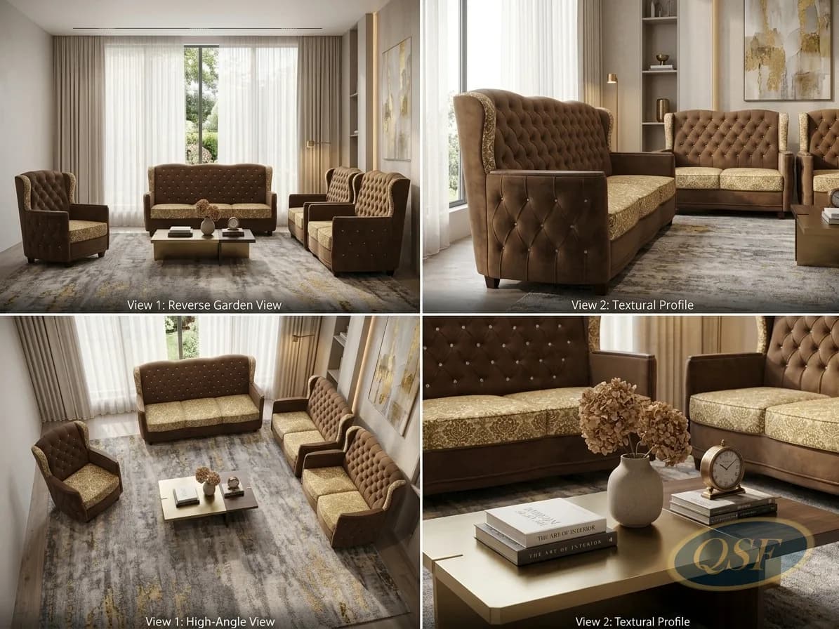 The Versailles Gold-Accent Sofa - View 2
