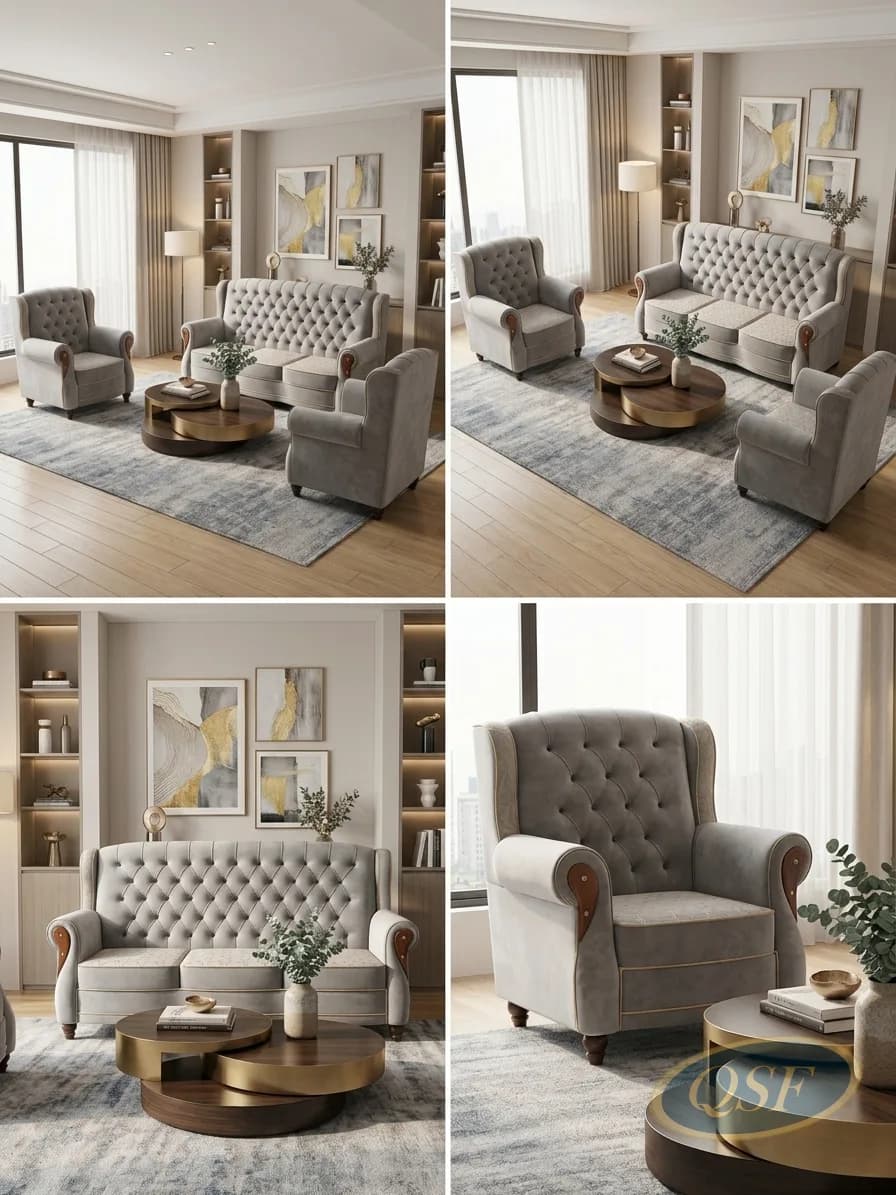 Amber Velvet Channel Sofa - View 2
