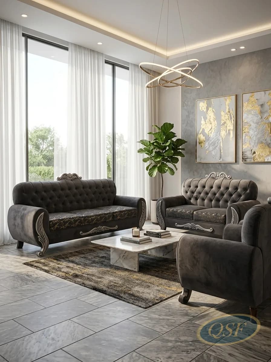 Dove Grey Bouclé Sofa