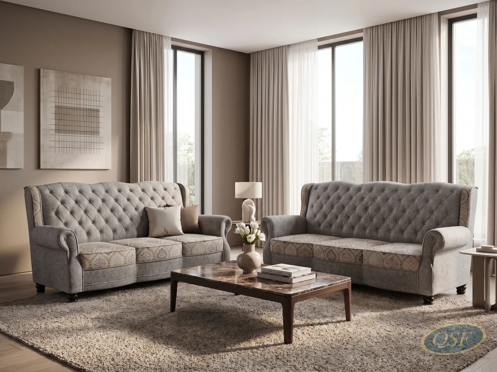 The Regent Ottoman Sofa Set