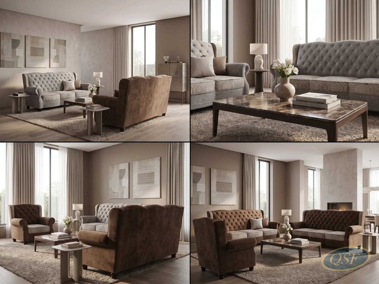 The Regent Ottoman Sofa Set - View 2