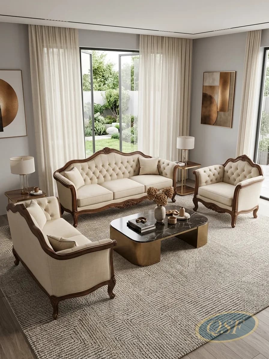 Gold Thread Jacquard Sofa