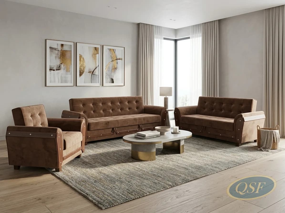 Amber Velvet Channel Sofa Edition 2