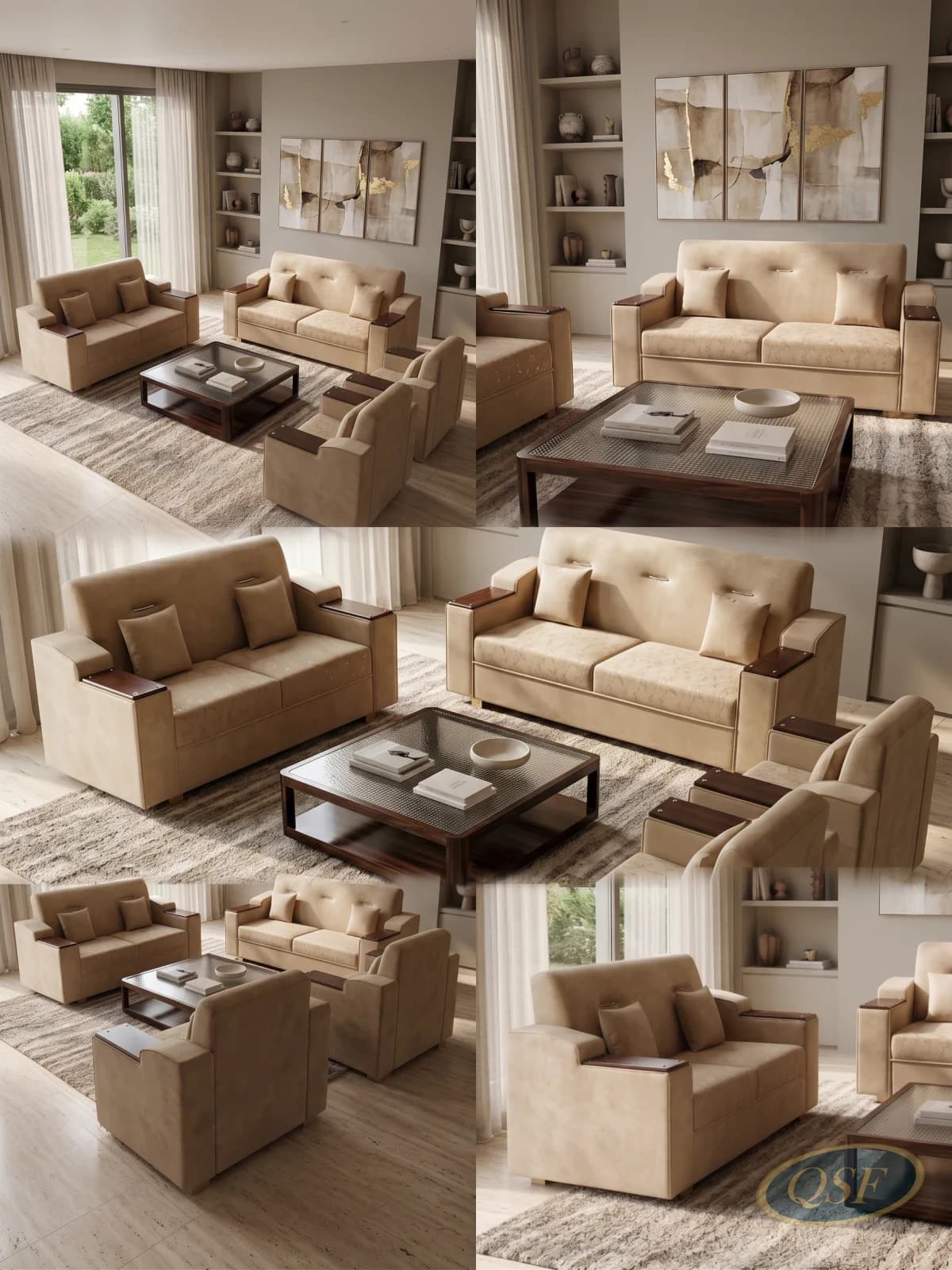 Titanium Frame Modern Sofa - View 2