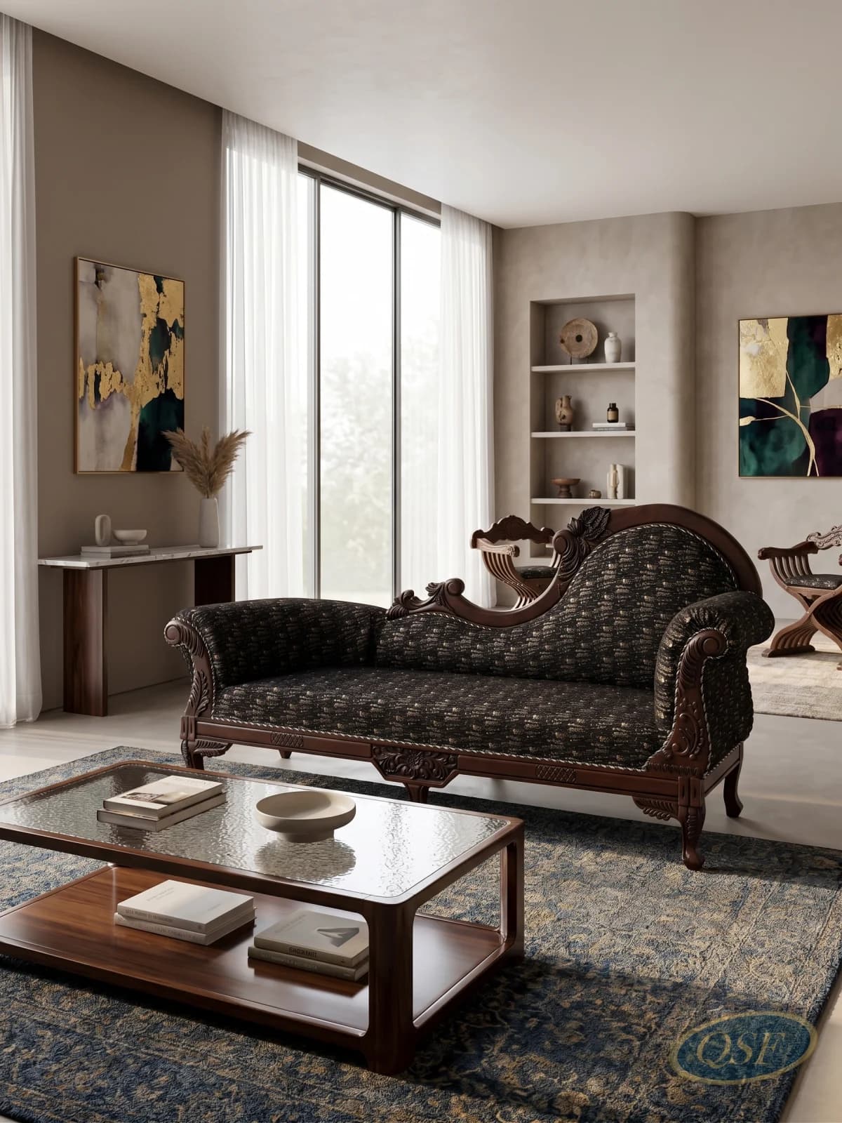 The Baroness Floral Carved Sofa
