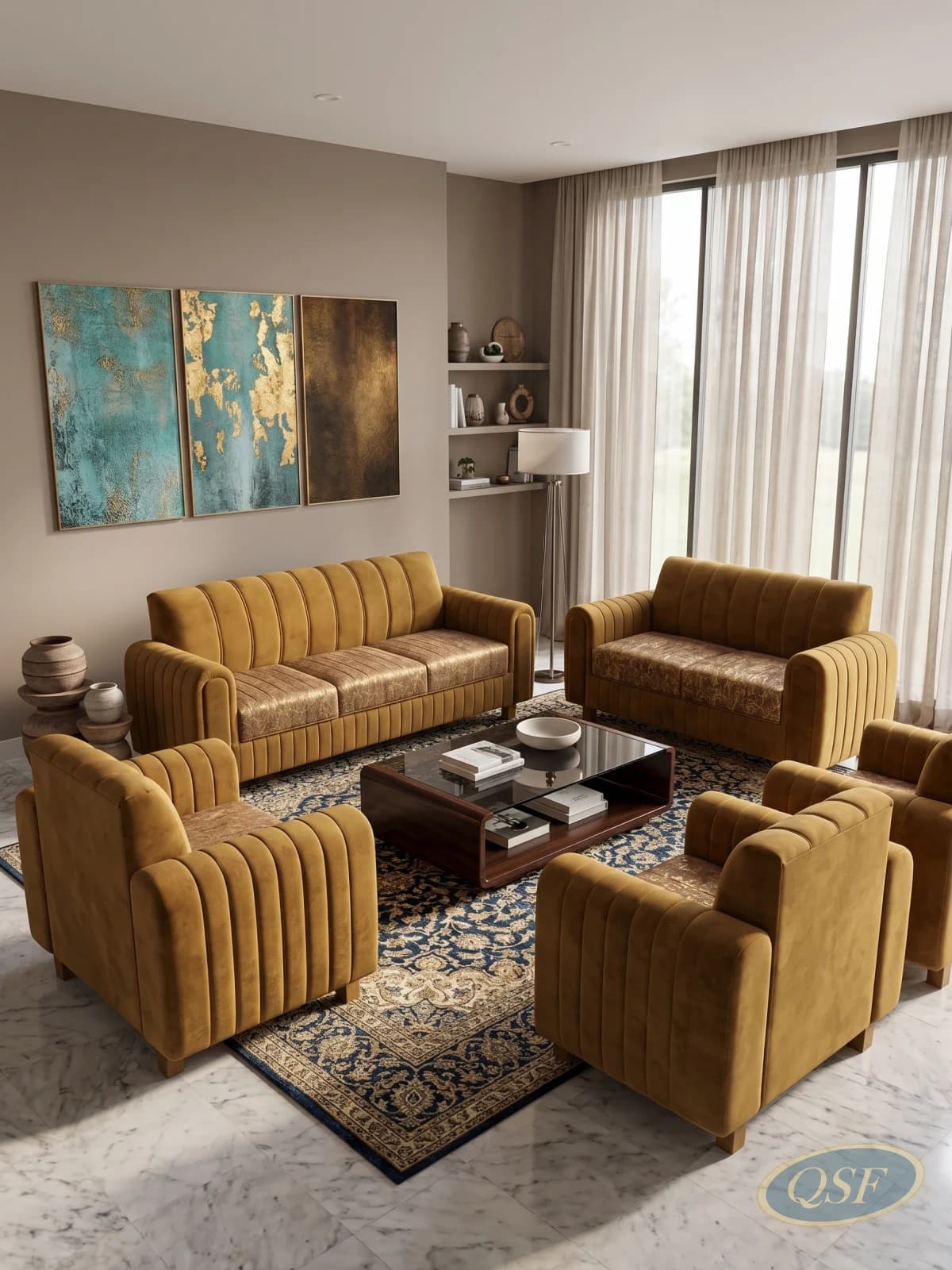 Charcoal Wool Blend Sofa