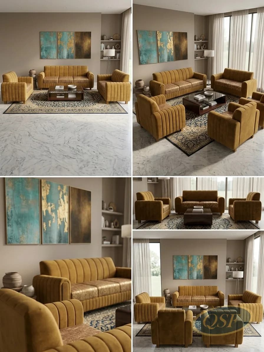 Charcoal Wool Blend Sofa - View 2