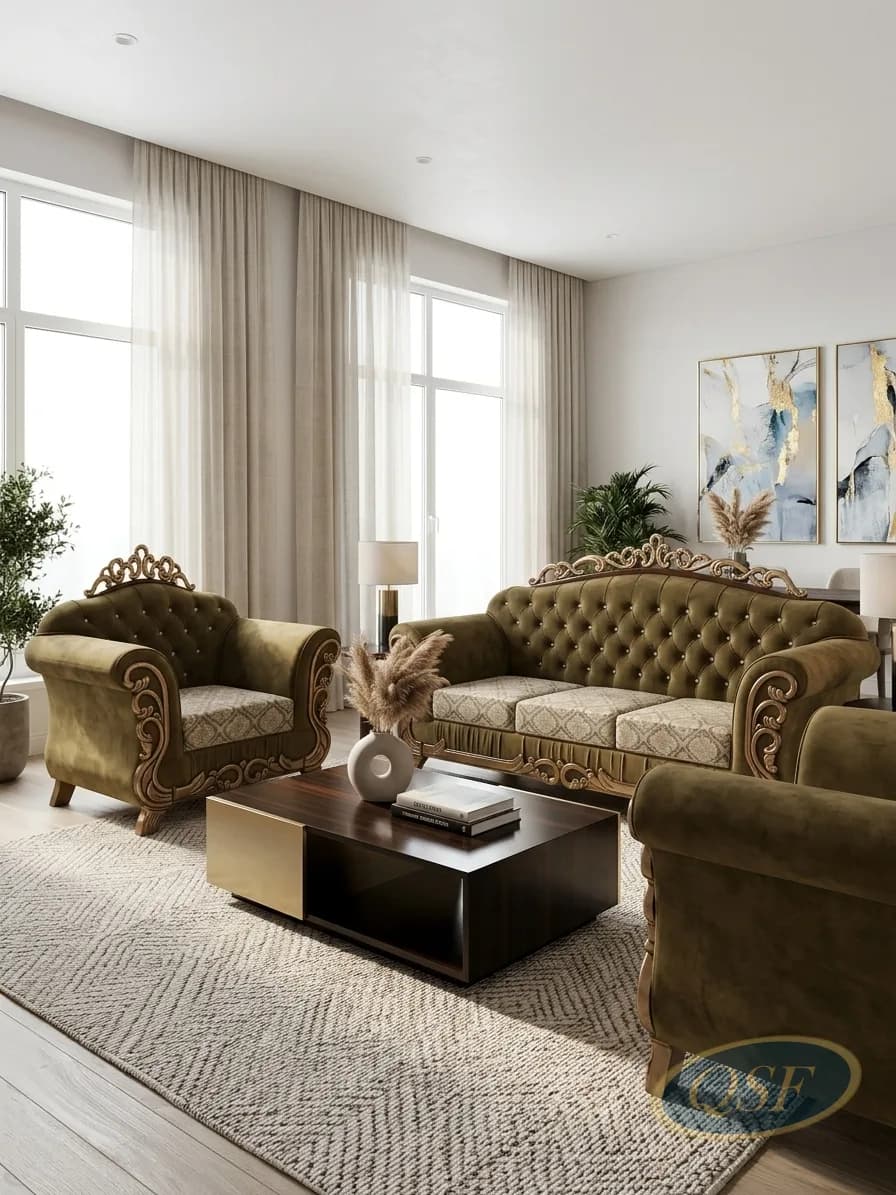 Taupe Belgian Linen Sofa