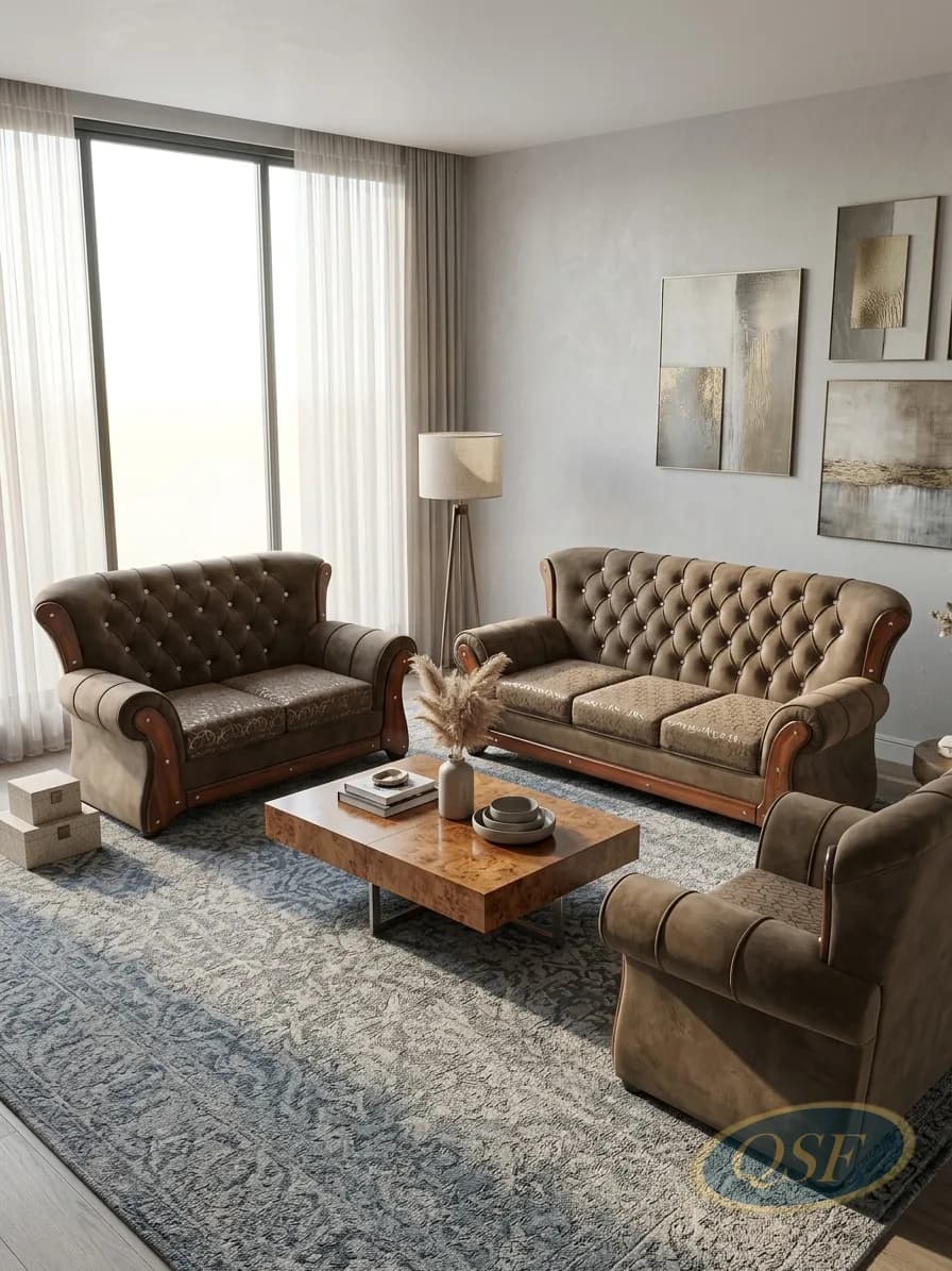 Terracotta Linen Summer Sofa