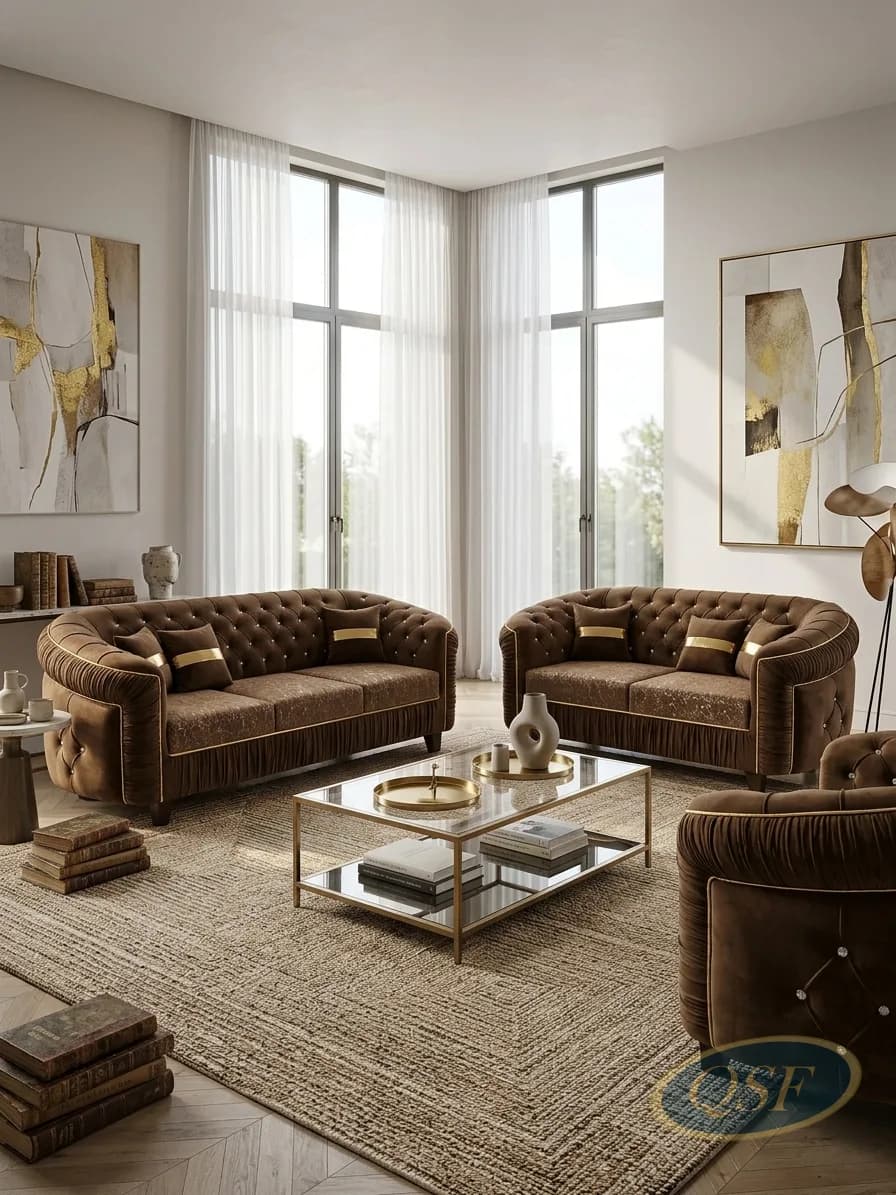 Rust Orange Boho Sofa